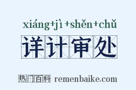 详计审处是什么意思的图片